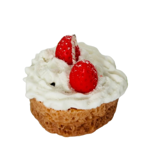Vela decorativa pastel con fresas